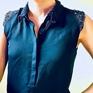 Lauren Conrad Women’s Lace Collared Top 73277